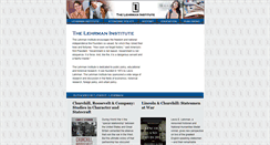 Desktop Screenshot of lehrmaninstitute.org